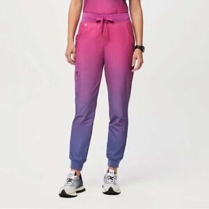 FIGS Zamore FREEx Ombre Sunset Scrub Joggers Lined Women's XXS Pink Purple Pants
